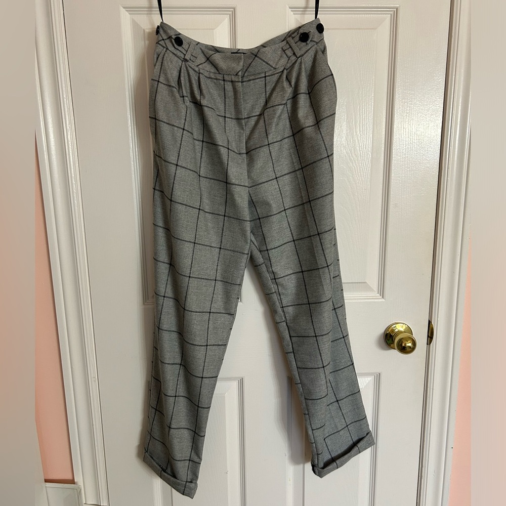 Topshop Pleated Plaid Pants